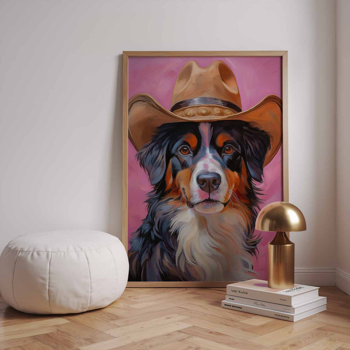Cowboy Hond Portretposter – dieren poster in staand formaat