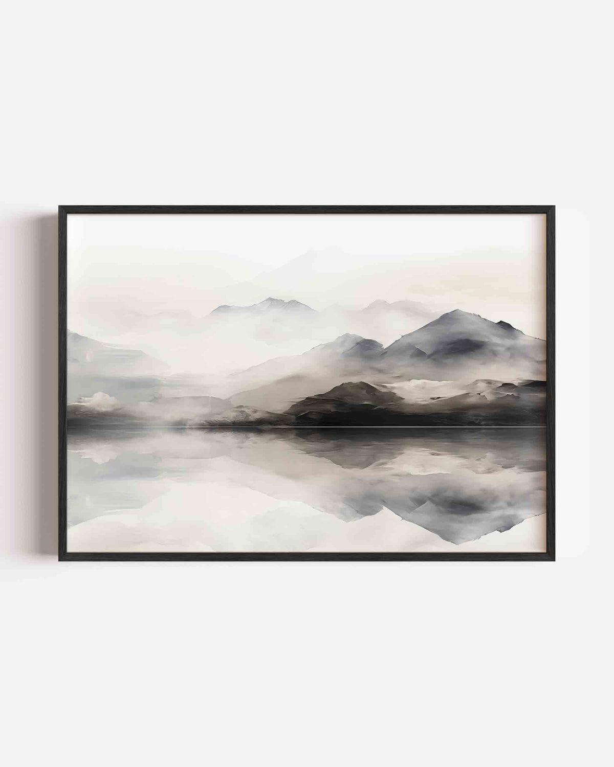 Berglandschap met reflectie – abstracte landscape poster als wanddecoratie