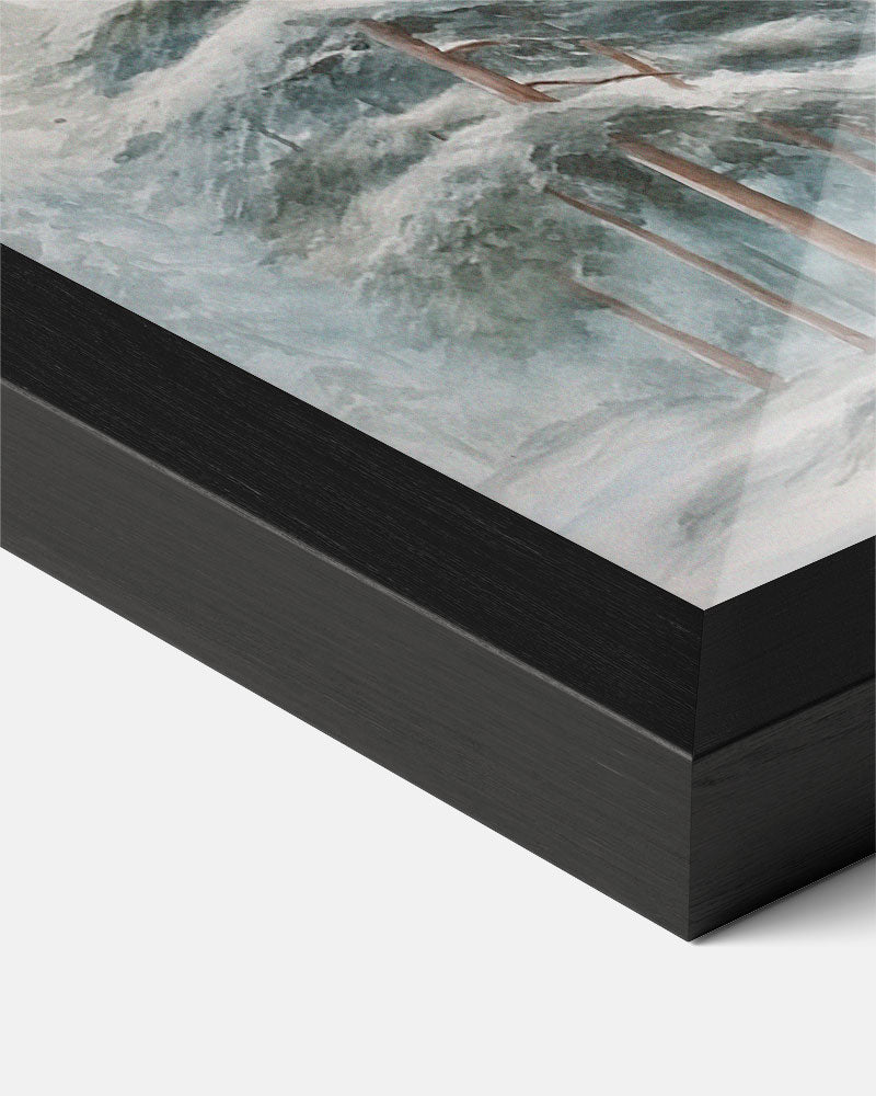 Winterse Boslandschap – kerst poster als sfeervolle staande wanddecoratie