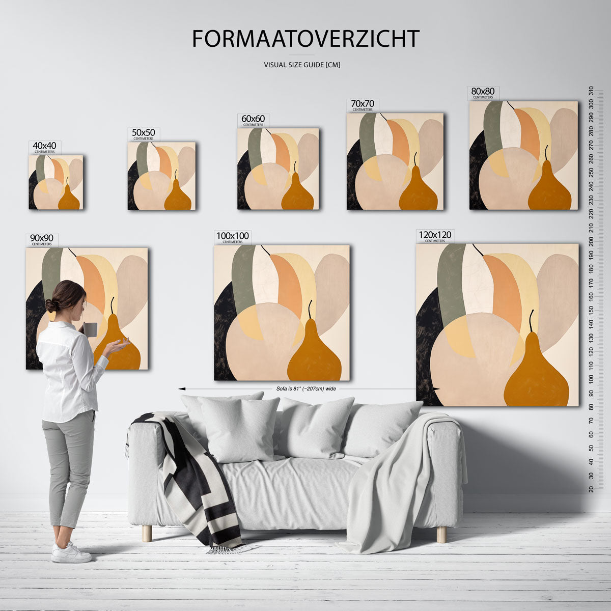 Abstracte vormen – vierkante muurposter met kleurrijke vormen