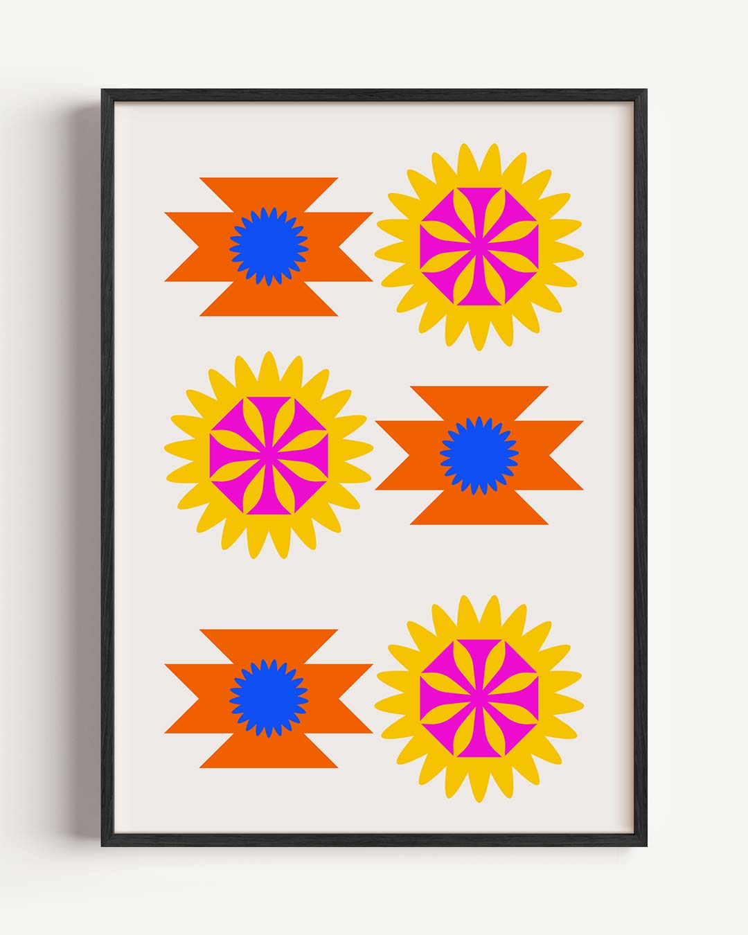 Kleurrijke Bloemenexplosie – kleurrijke abstracte portret poster als wanddecoratie