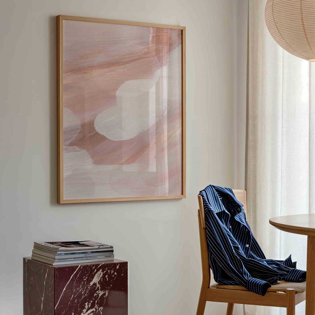 Abstracte penseelstreken – artistieke poster in staand formaat