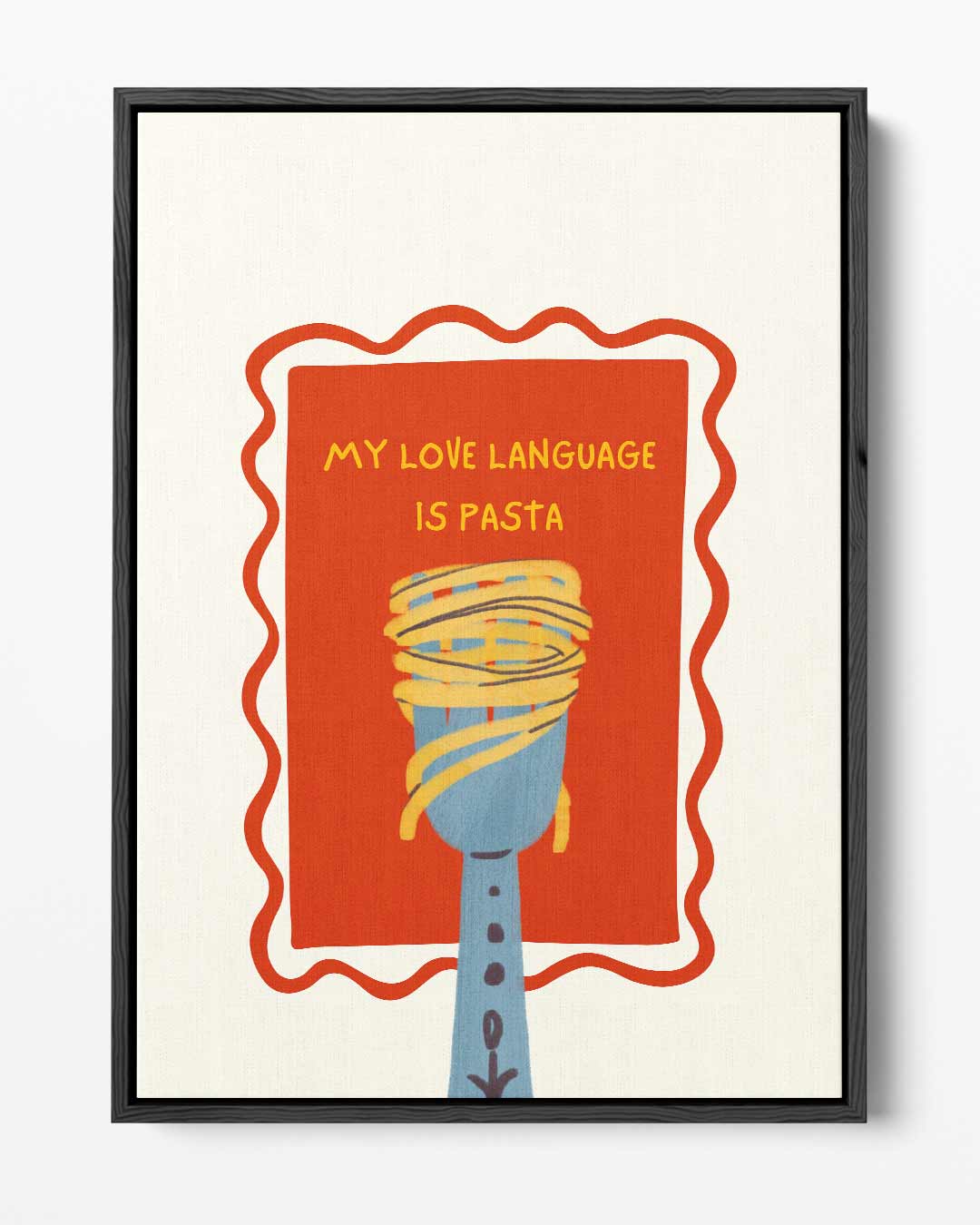 Pasta Liefdestaal – portret kunstwerk als wanddecoratie