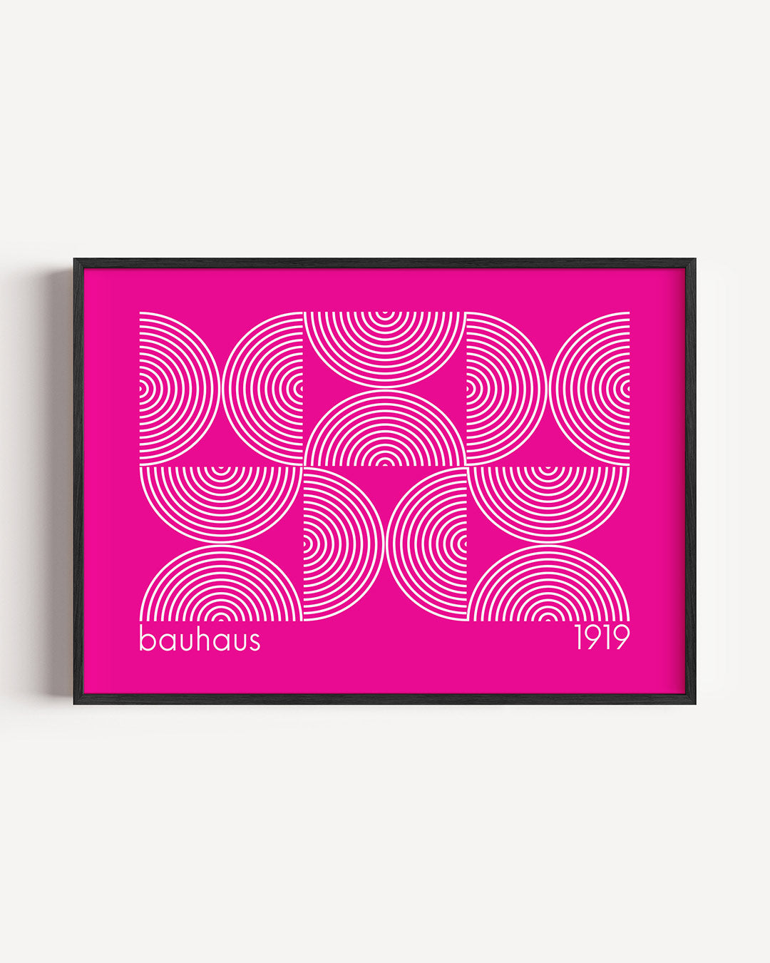 Cirkelritme en lijnen – liggende Bauhaus poster als wanddecoratie
