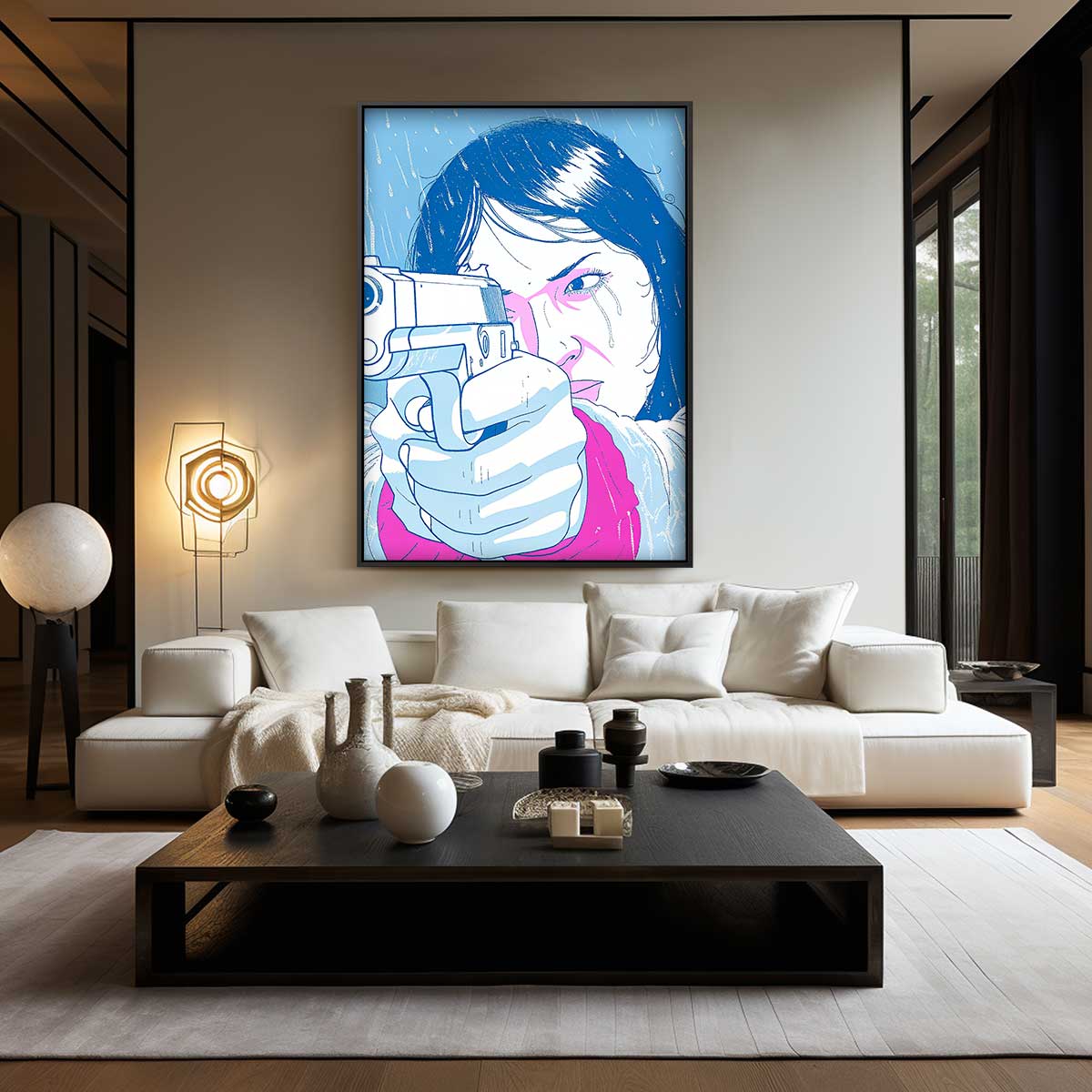 Moed en Vastberadenheid - Een Moderne Krijger – staand kunstwerk voor modern interieur