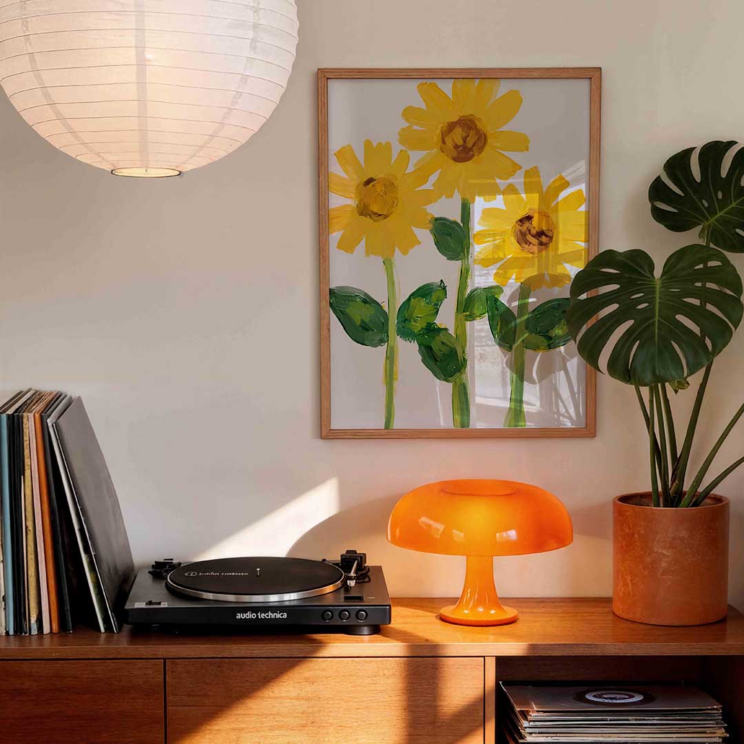 Zonnebloemen – staande bloemen wanddecoratie van WallArtistic