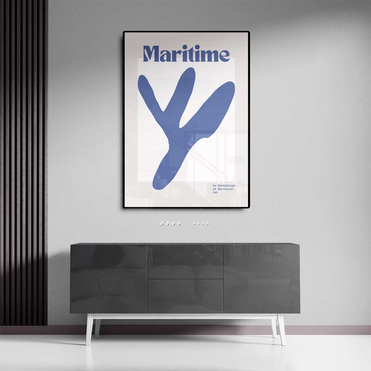 Maritieme Botanische Expressie – canvas wanddecoratie in portret formaat