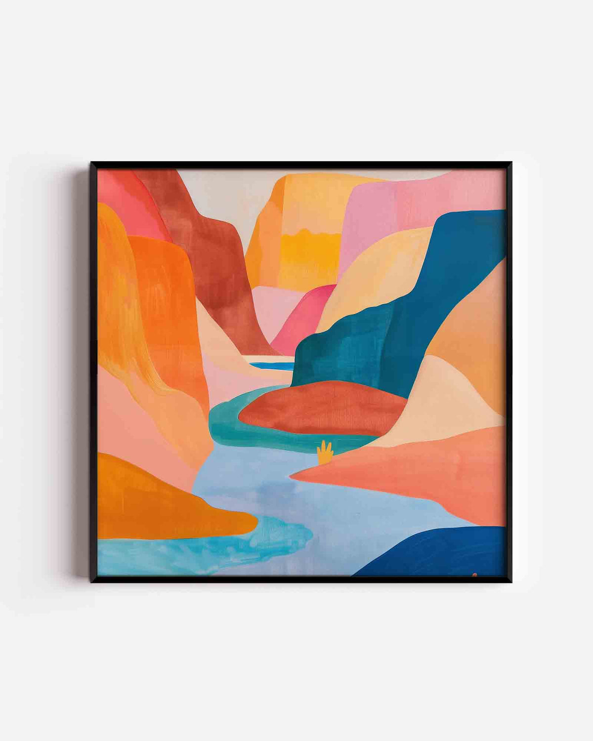 Gekleurde landschappen – design vierkante poster als wanddecoratie