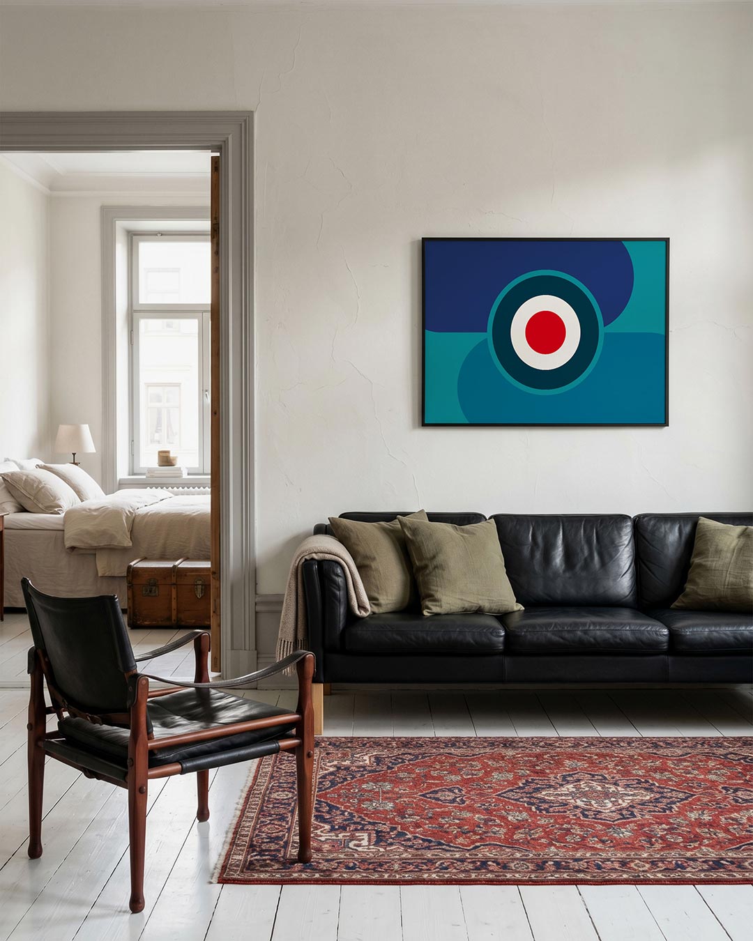 Cirkelvormen en kleur – geometrische Bauhaus poster in liggend formaat