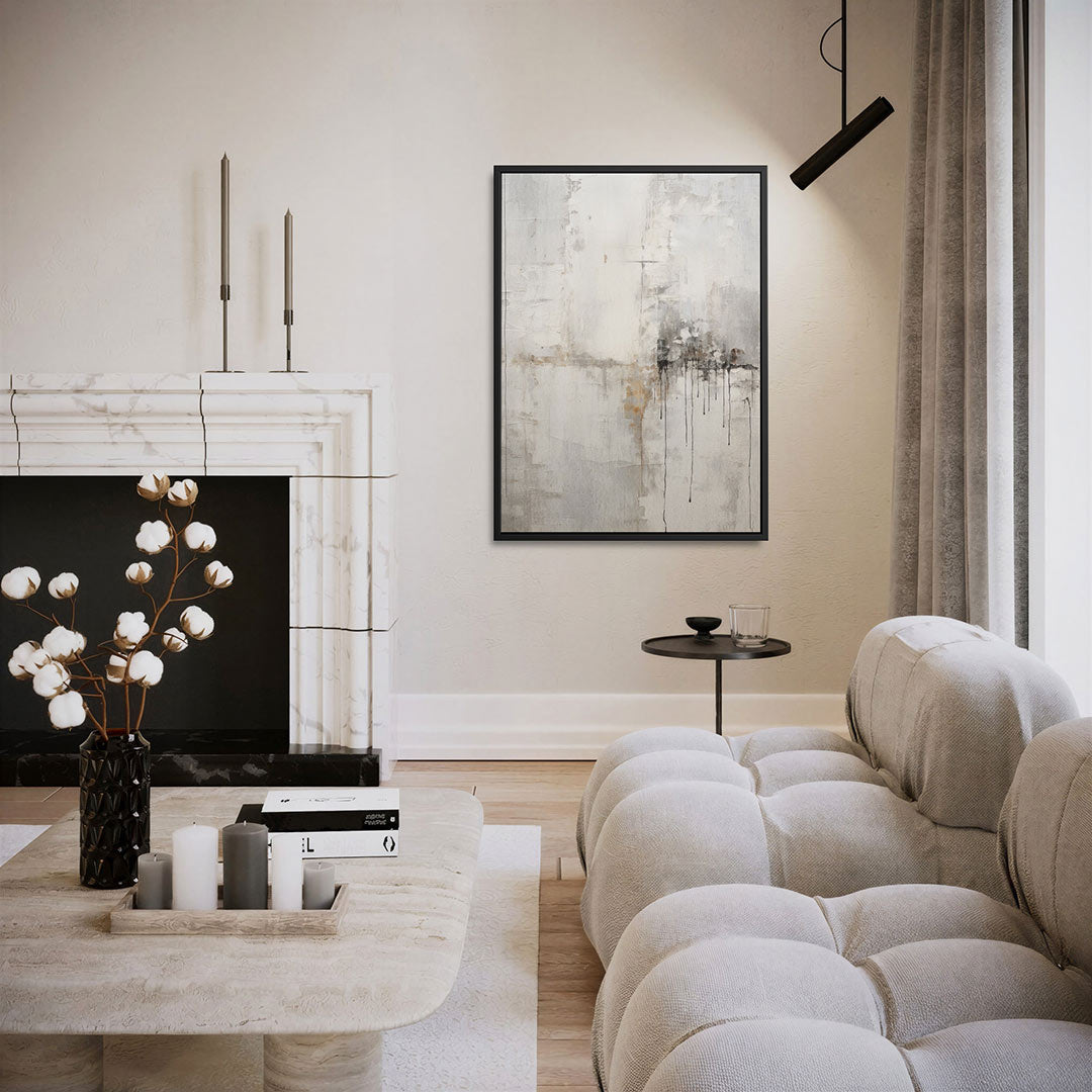 Verfstrepen compositie – staand wanddecoratie kunstwerk