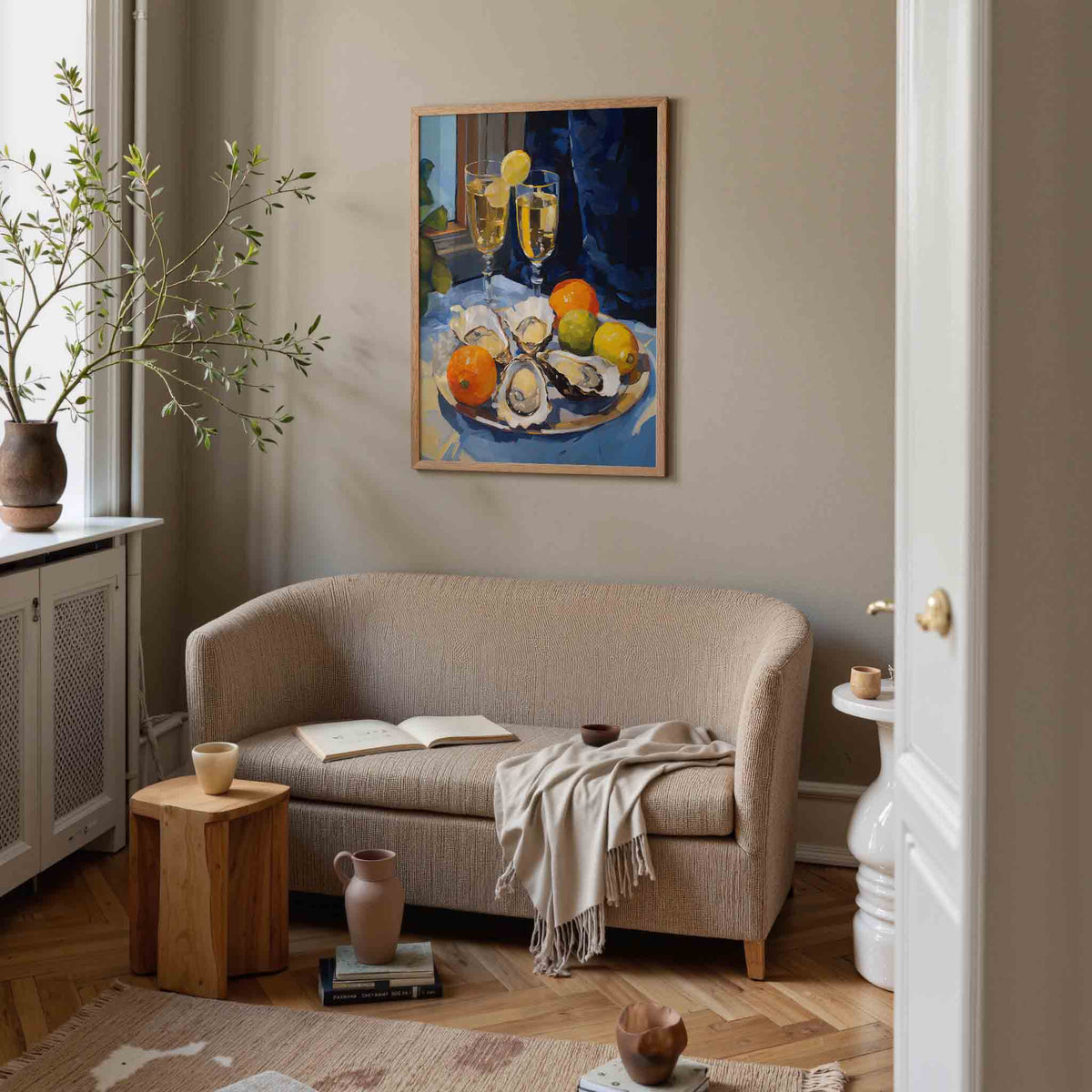 Oesters en citrus – botanische poster in staand formaat