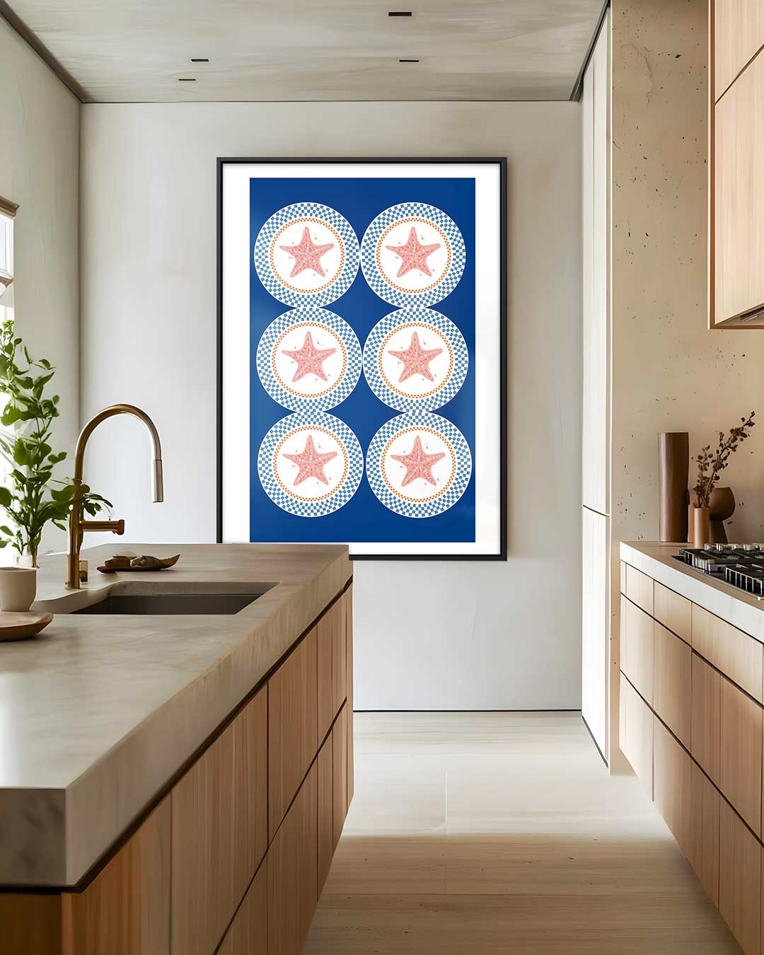 Zee Sterren Patroon – staand kunstwerk voor modern interieur