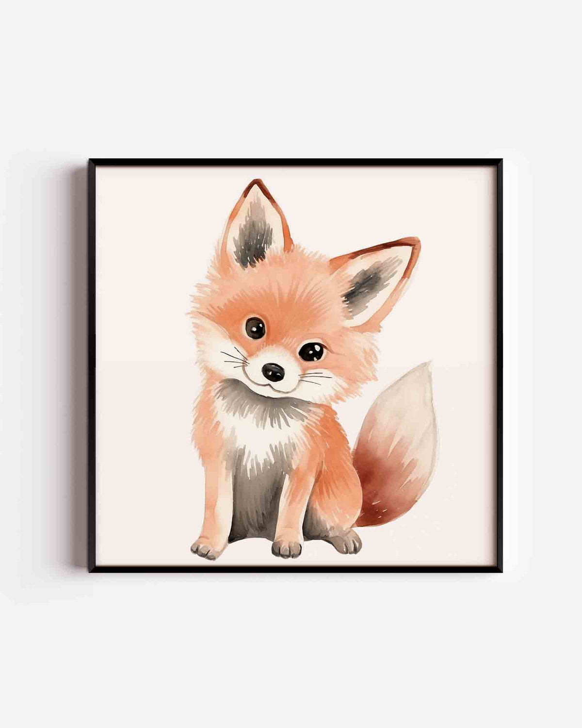 Schattige vos – vierkante kinderposter als wanddecoratie
