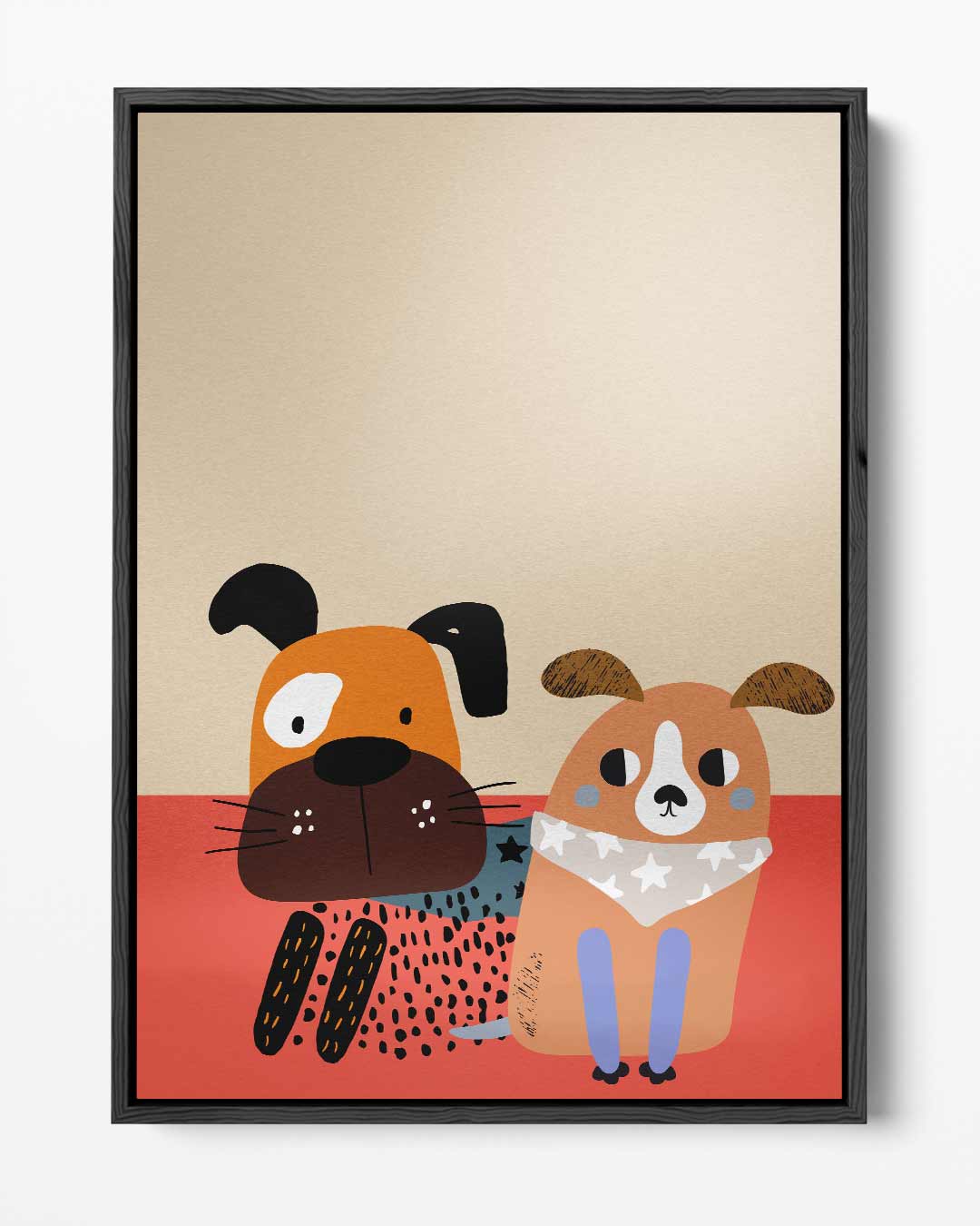 Vrolijk Hondenkunstwerk – portret kunstwerk als wanddecoratie