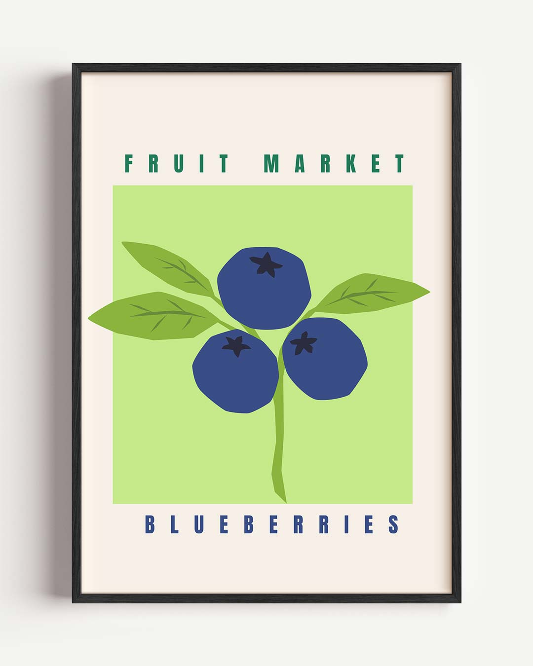 Blauwe Bessen Fruitmarkt – keuken portret poster als wanddecoratie