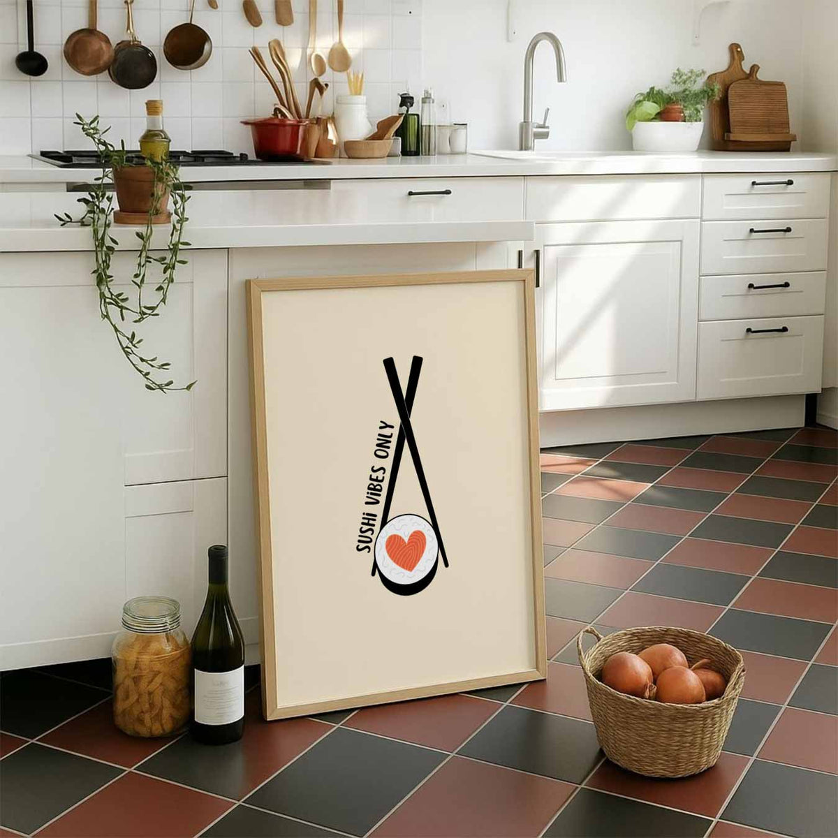 Sushi Vibes Only – staande muurposter voor keuken of eethoek