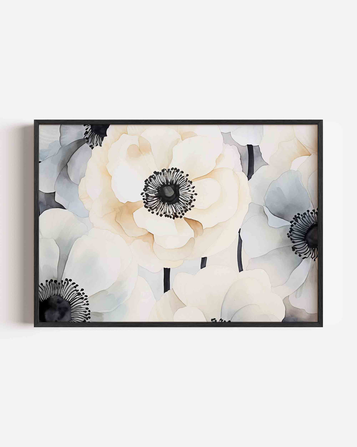 Bloemen in zachte tinten – abstracte landscape poster als wanddecoratie