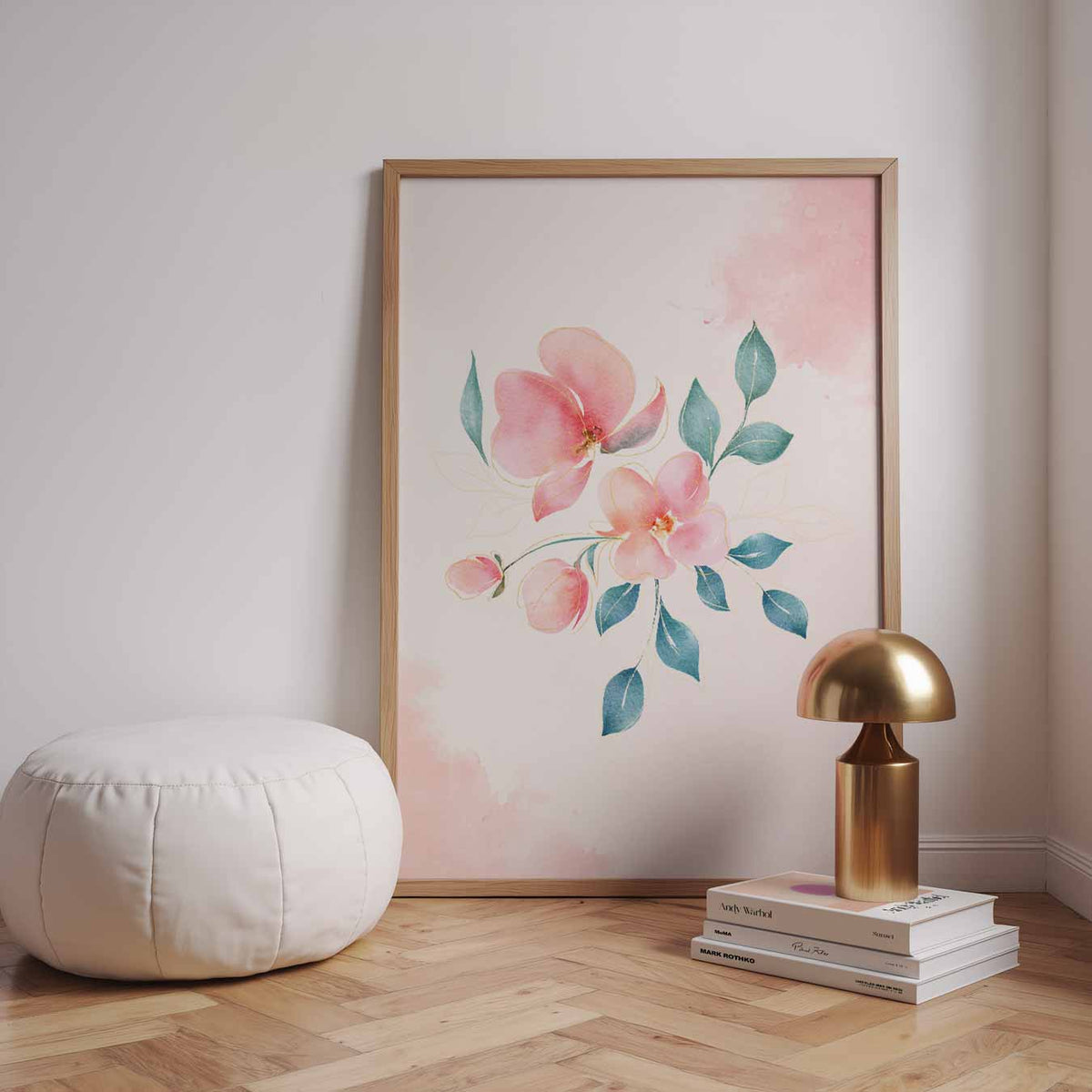 Bloemrijke Elegantie – speelse wandkunst als portret kinderposter