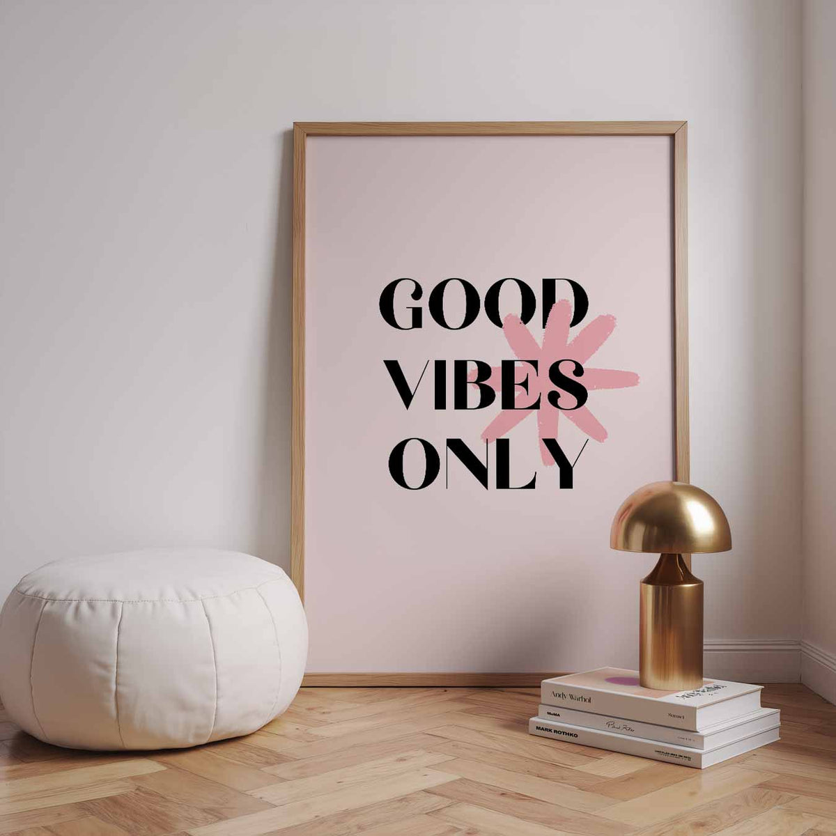 Good Vibes Only – staande muurposter met quote
