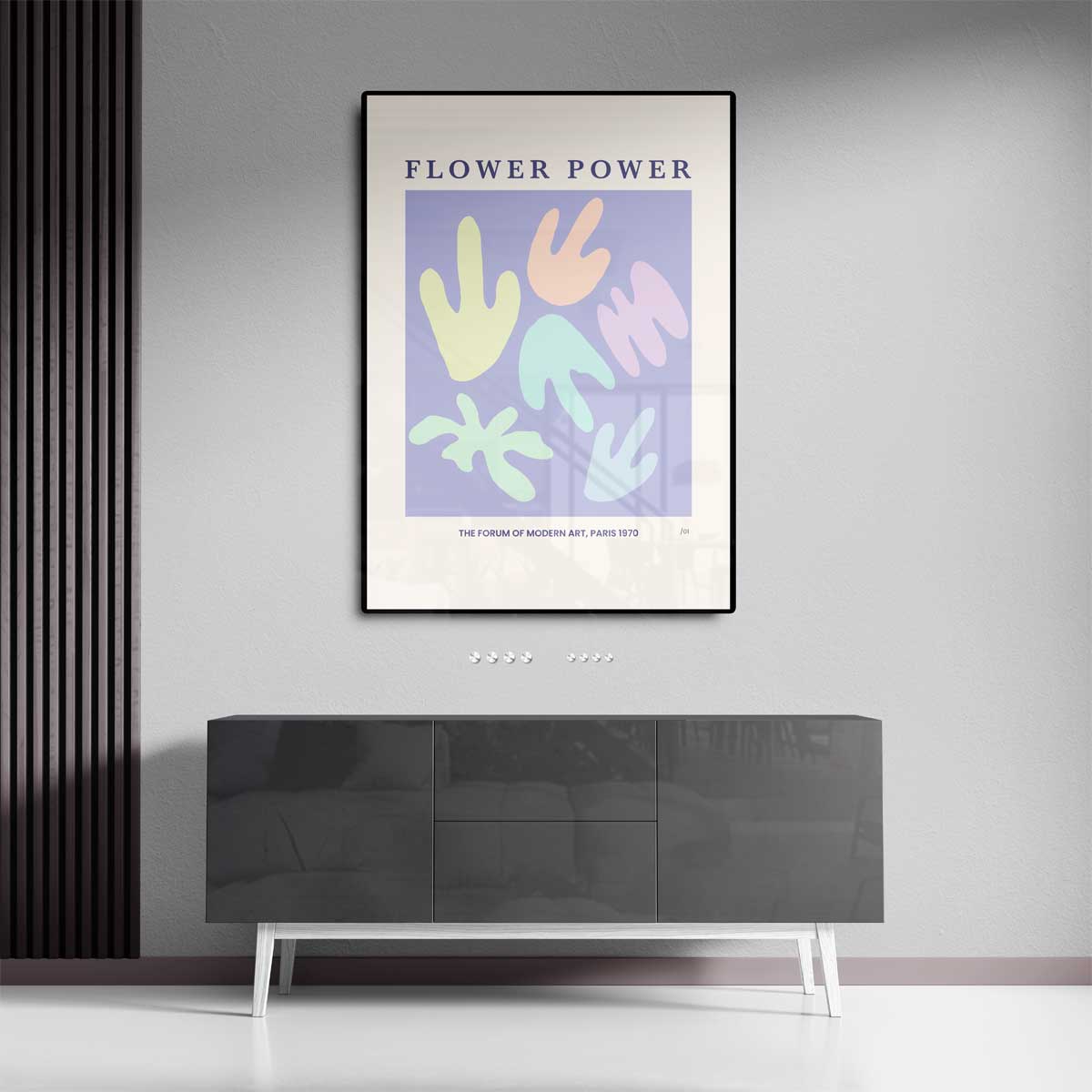 Flower Power Poster – canvas wanddecoratie in portret formaat