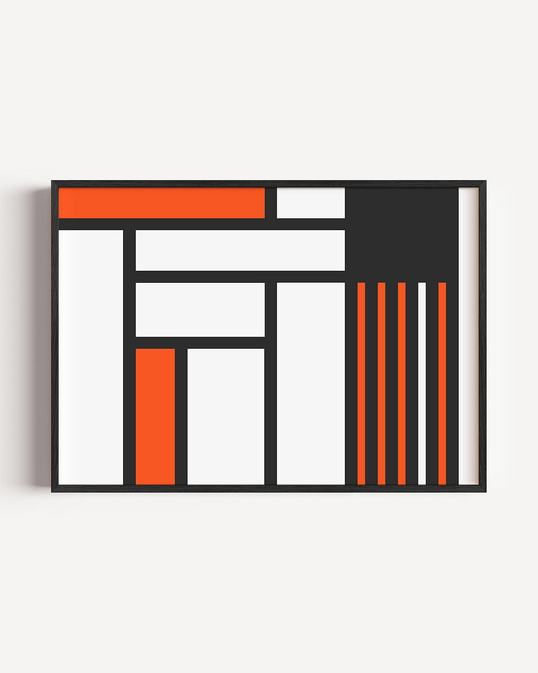 Lijnen en vlakken – liggende Bauhaus poster als wanddecoratie