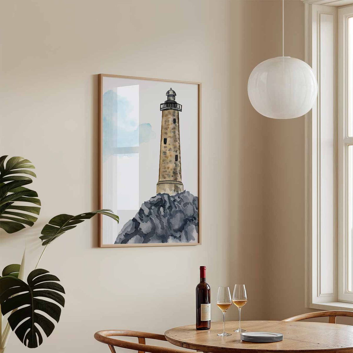 Vuurtoren – zeedieren poster in staand formaat