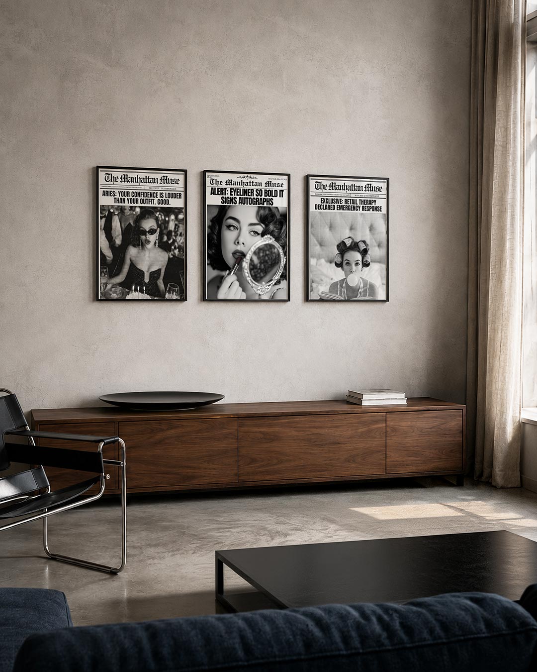 Abstract posterset – tweede productweergave – een abstracte posterset met donkere tinten en een rustige