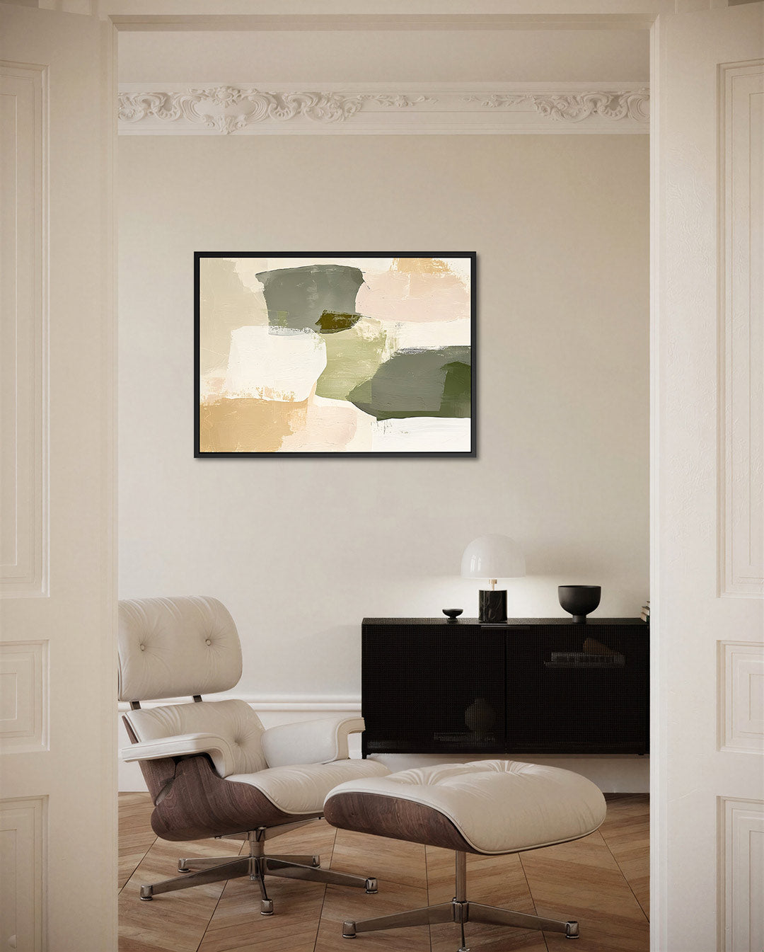 Zachte vormen compositie – liggende wanddecoratie