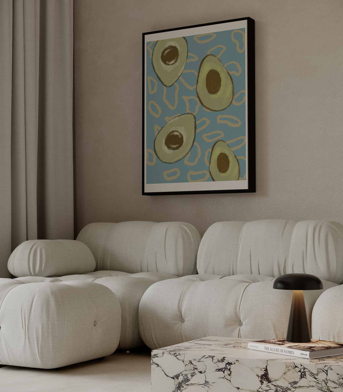 Avocado Droom – plexiglas wanddecoratie in portret formaat