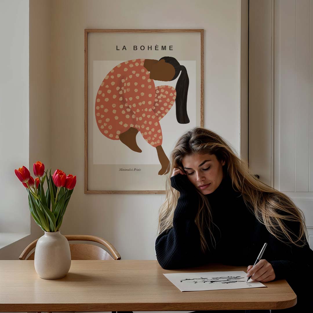 La Bohème Stijlvolle Kunstprint – staande muurposter met boheme uitstraling