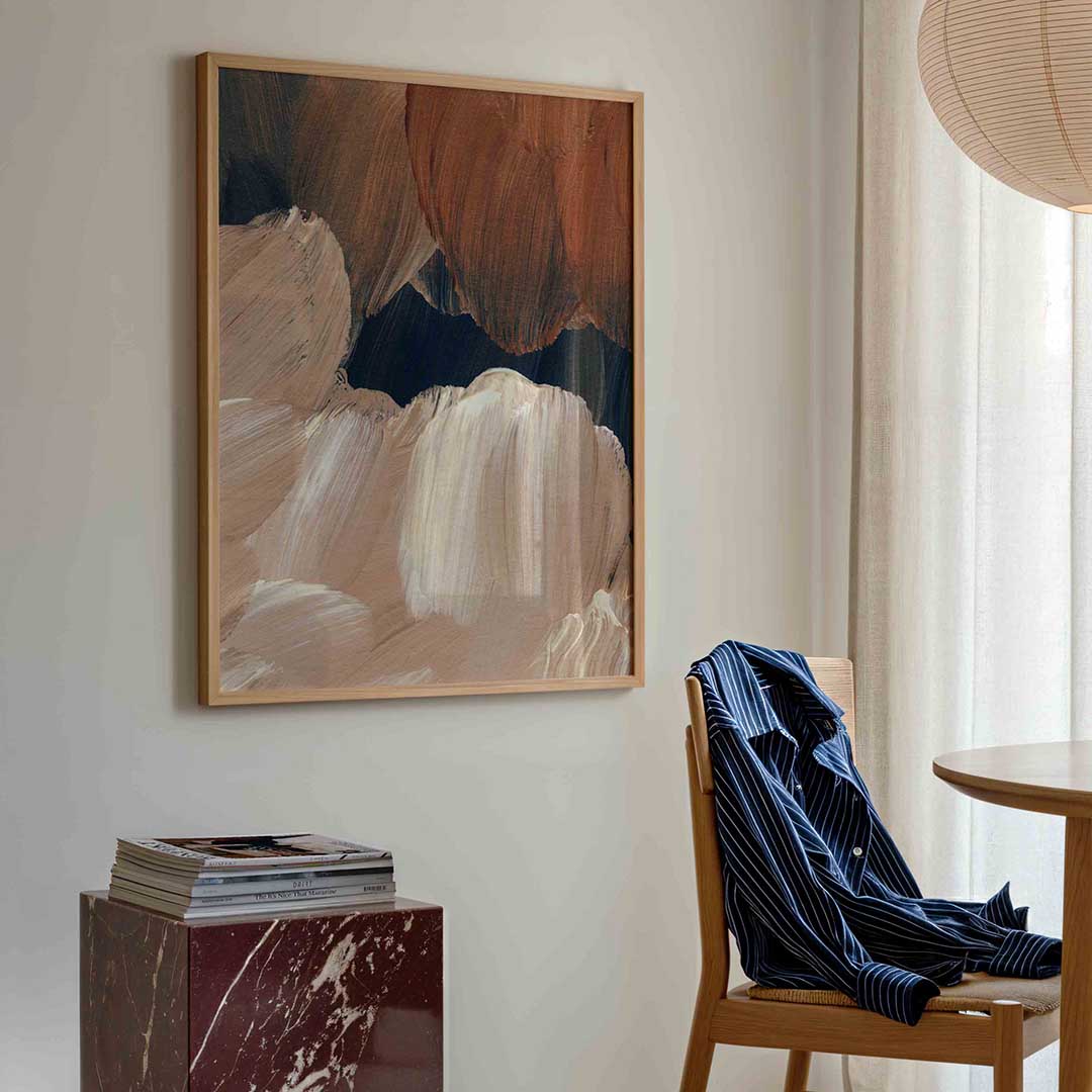 Abstracte penseelstreken – artistieke poster in staand formaat