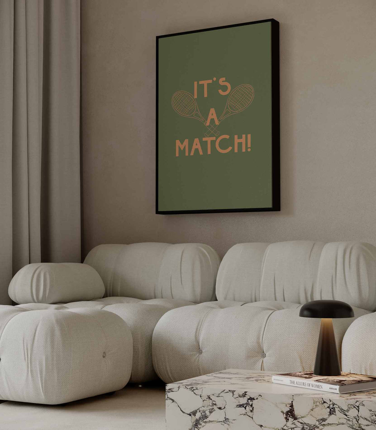 It's a Match Tennis – canvas kunstwerk als wanddecoratie