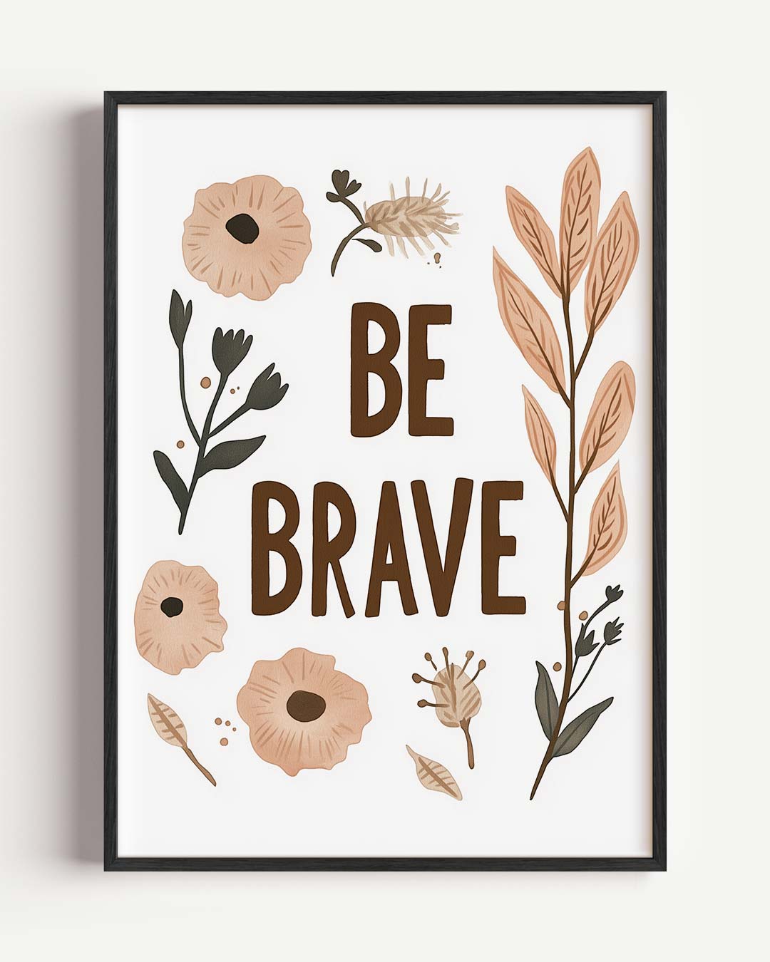 Boho "Be Brave" – kids portret poster als wanddecoratie