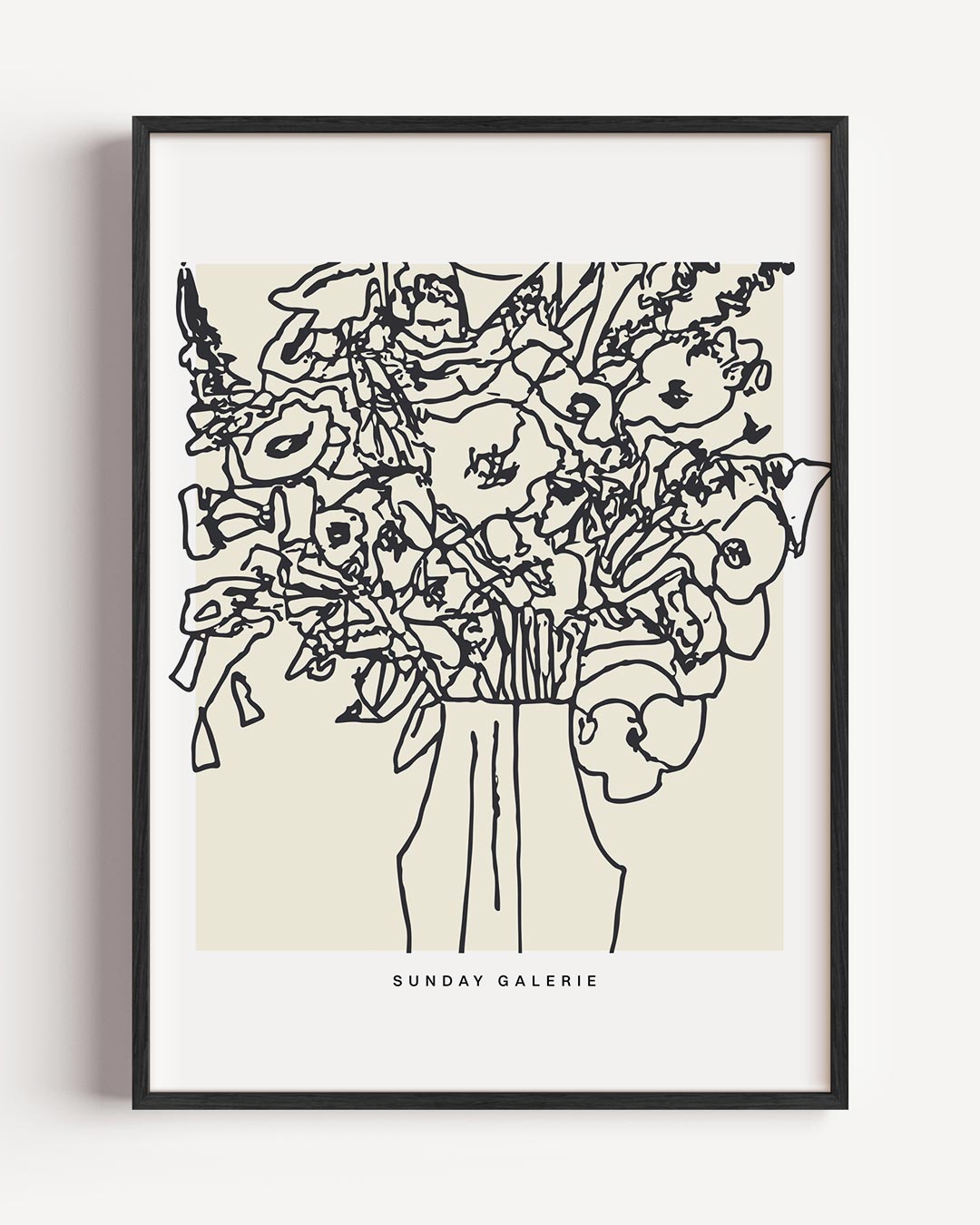 Bloemenschilderij Lijntekening – keuken portret poster als wanddecoratie