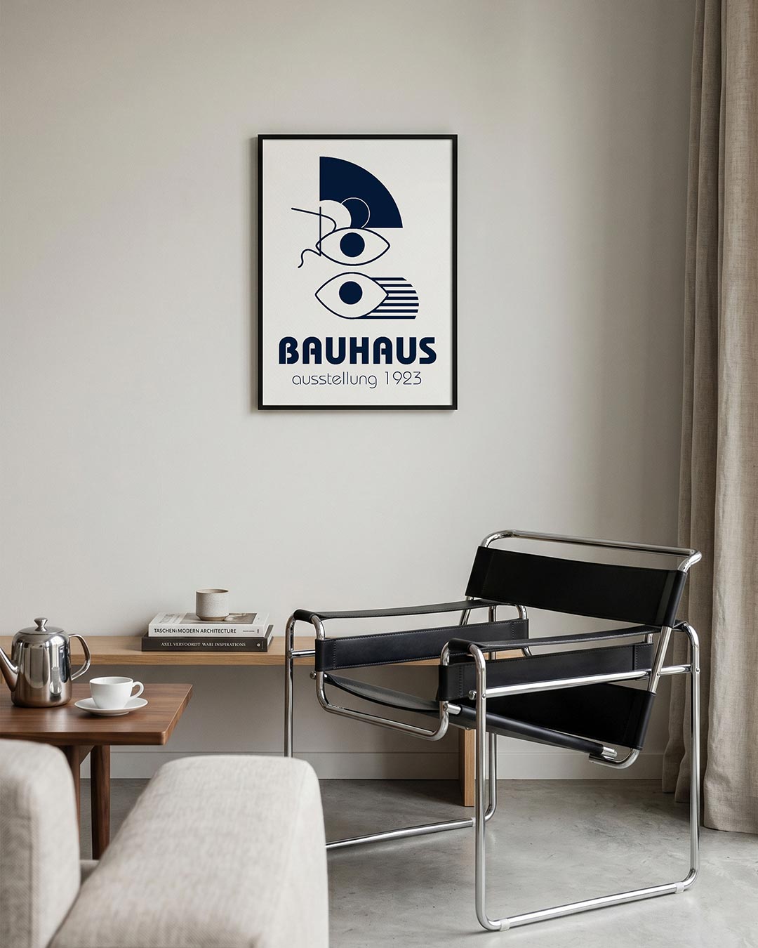 Vorm en lijnenspel – geometrische Bauhaus poster in staand formaat