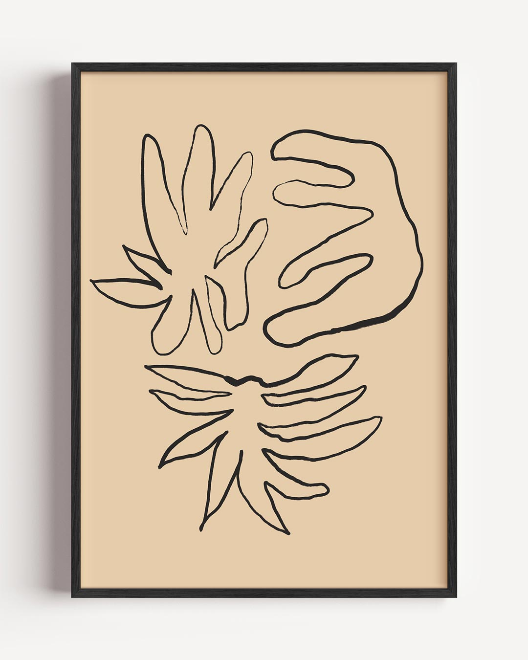 Organische Kunstlijn – bloemen portret poster als wanddecoratie