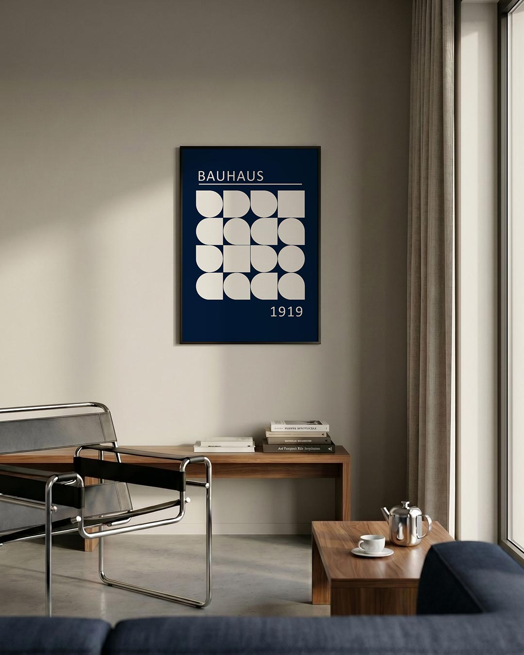 Vormritme en kleur – staande Bauhaus poster voor aan de muur