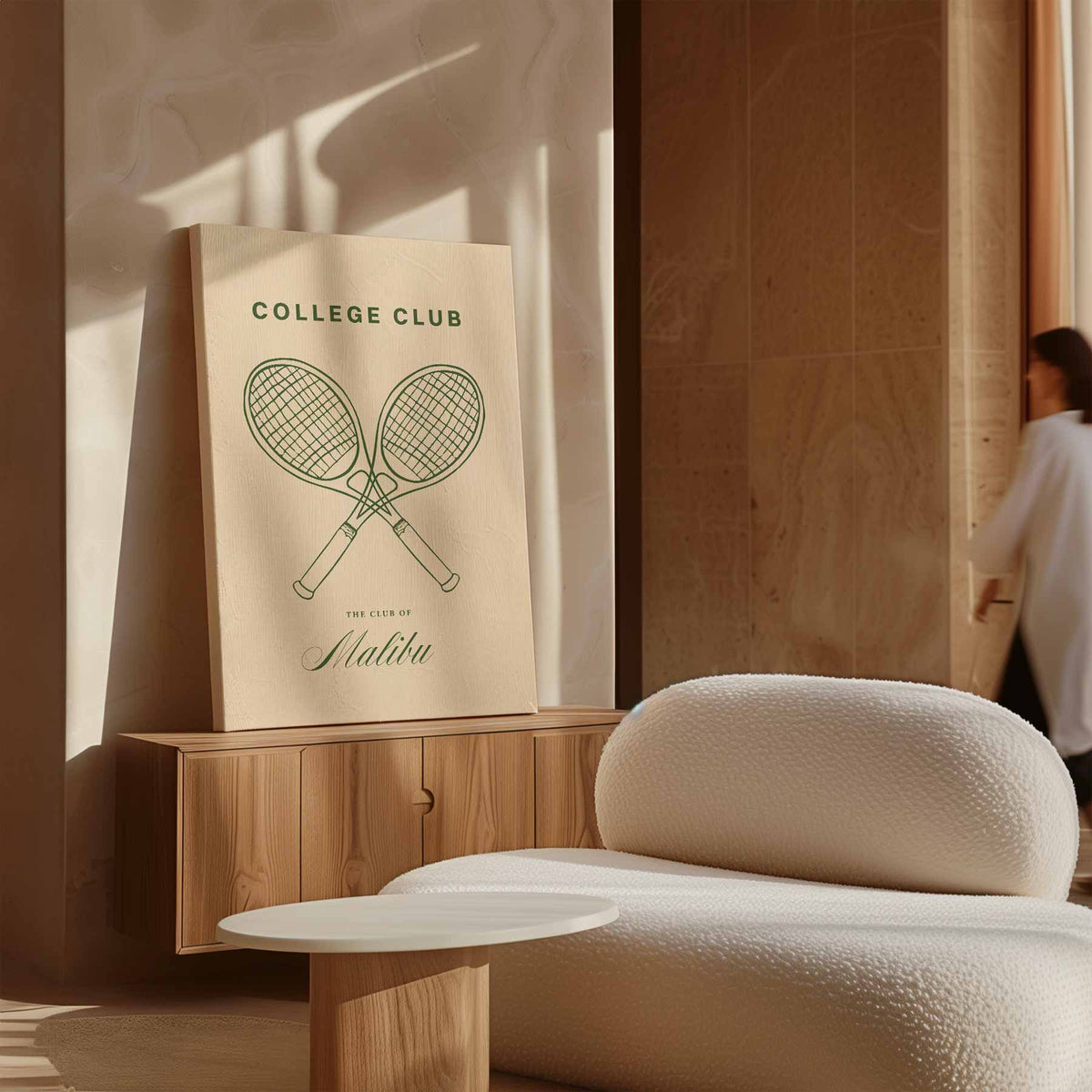 Tennisclub Retro Poster – dibond wanddecoratie in staand formaat