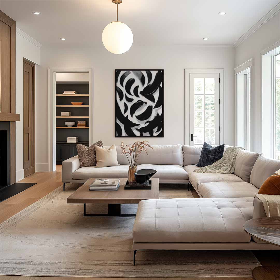 Dans van Zwart en Wit – staand kunstwerk voor modern interieur