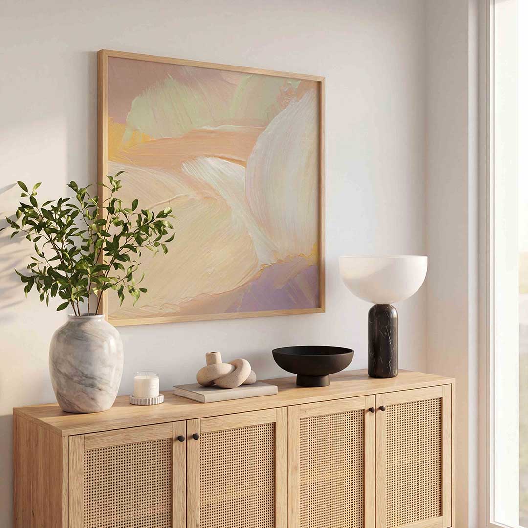 Abstracte pastel – schilderkunst als moderne vierkante poster