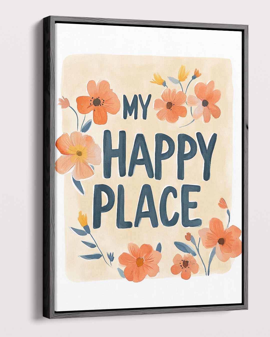 My Happy Place Bloemenkunst – plexiglas wanddecoratie in portret formaat