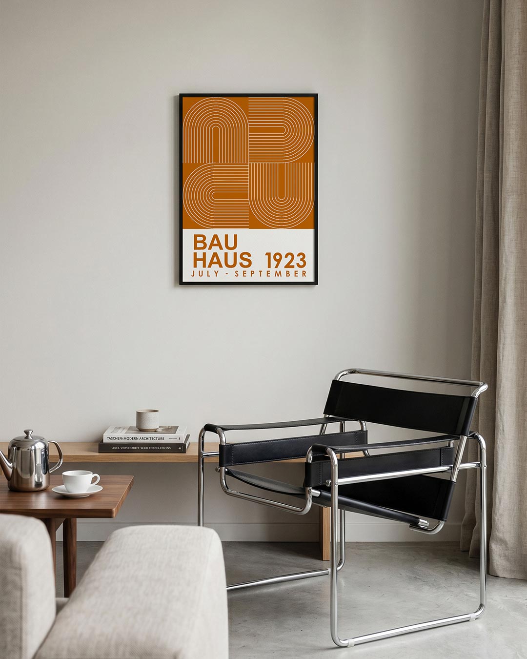 Lijnen en vlakkenspel – geometrische Bauhaus poster in staand formaat