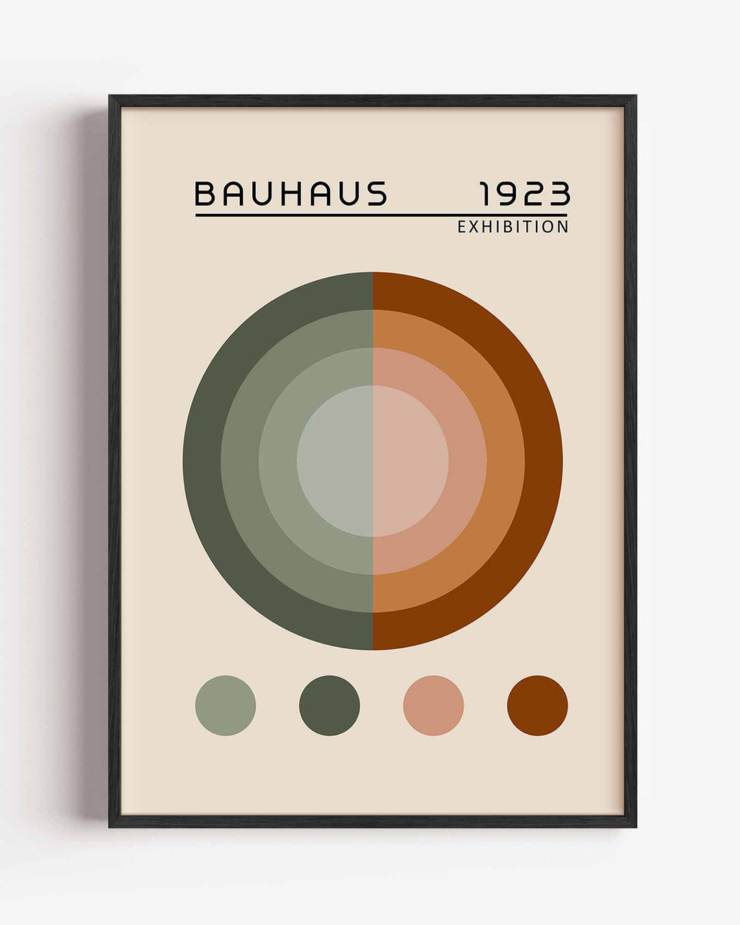 Cirkelvormen en kleuren – staande Bauhaus poster als wanddecoratie