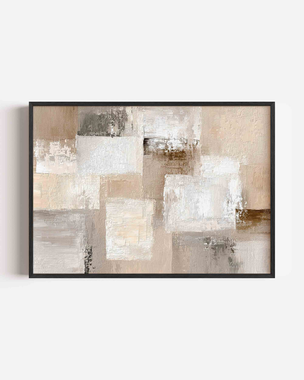 Abstracte beige en witte vlakken – abstracte landscape poster als wanddecoratie