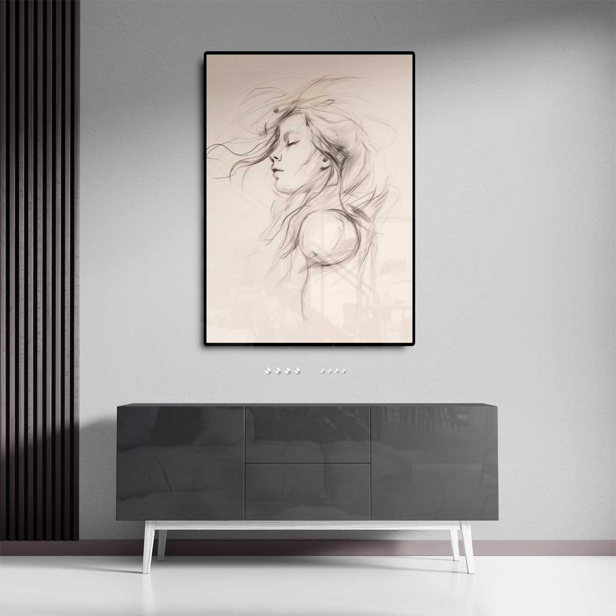 Dromerige Schets van Rust – staand kunstwerk voor modern interieur
