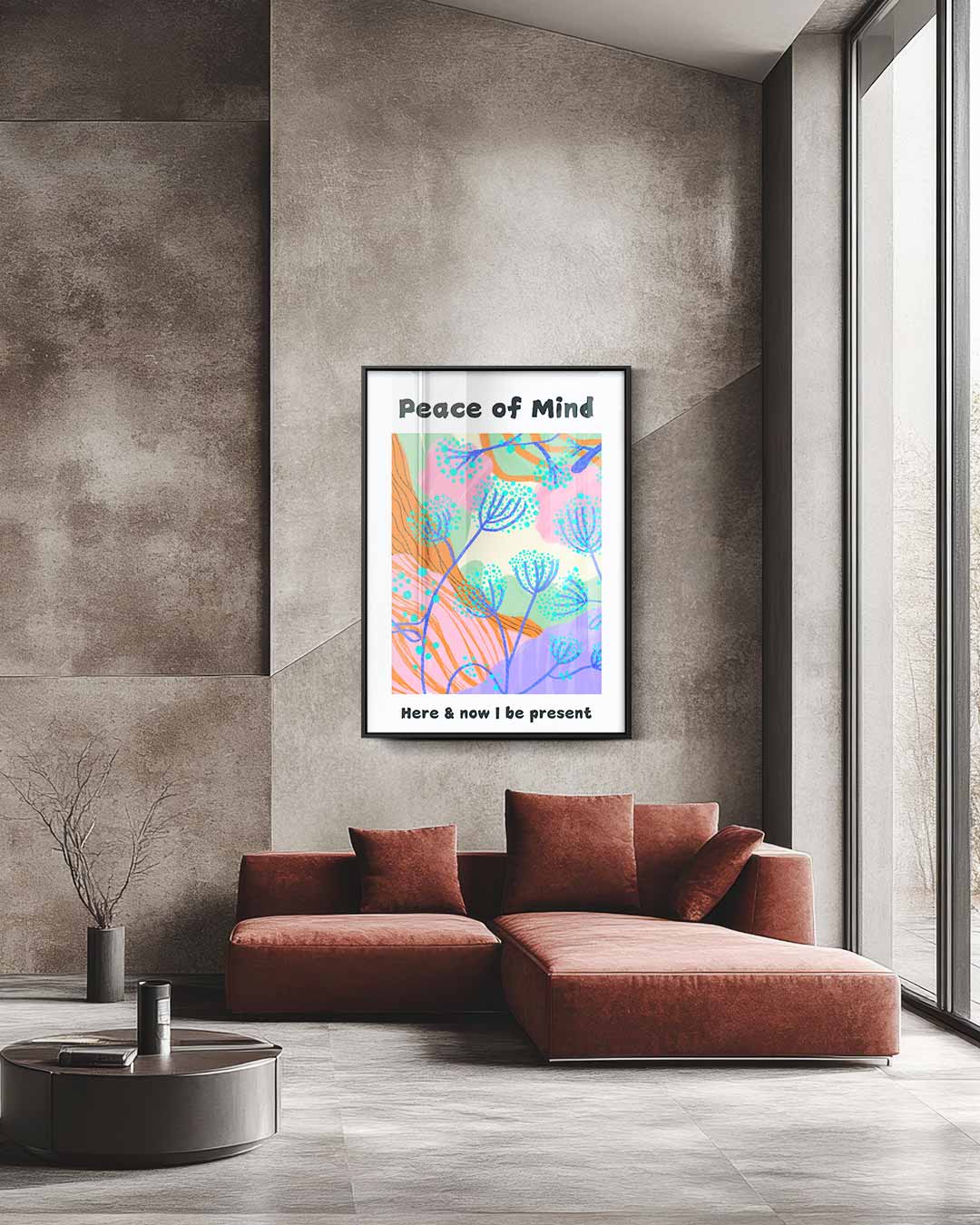 Peace of Mind – staande wandkunst voor woonkamer of interieur