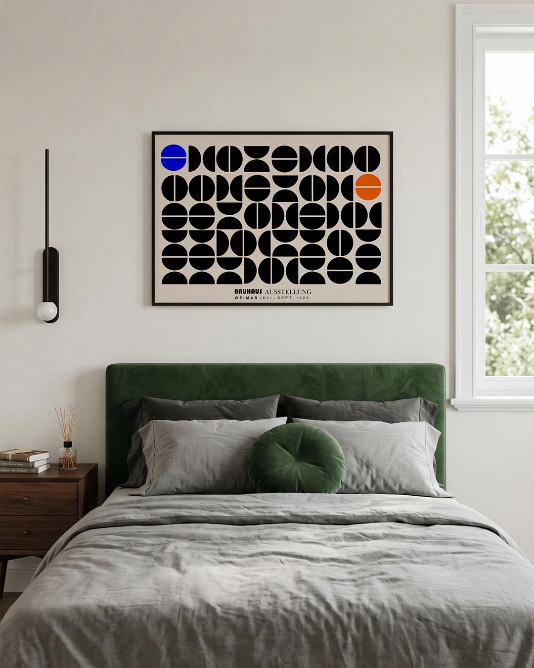 Vormritme en kleur – liggende Bauhaus poster voor aan de muur
