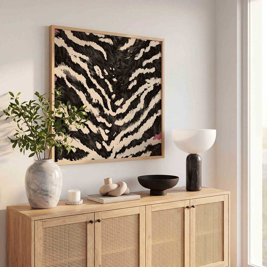 Zebra patroon – tropische wandkunst als vierkante poster