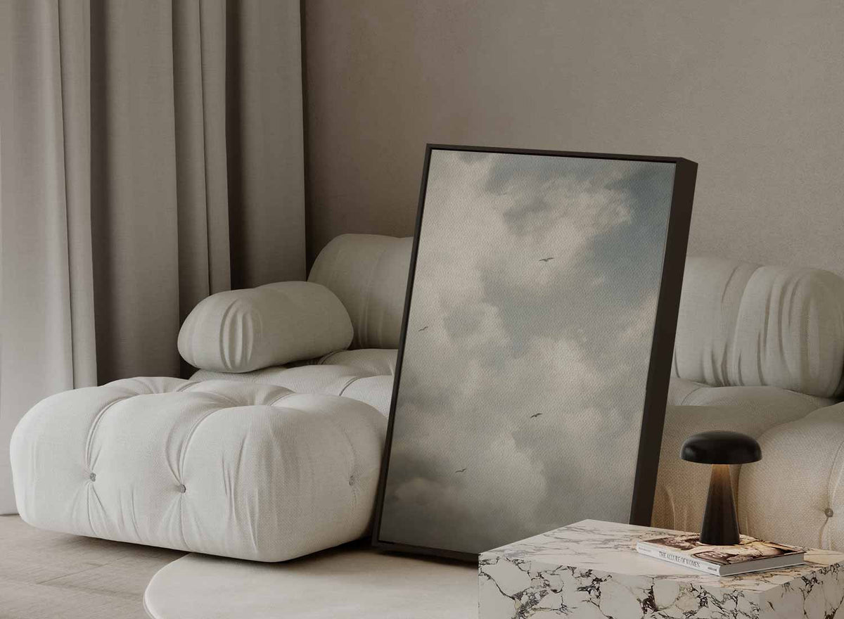Zonnige Dromen in de Wolken – modern portret kunstwerk van WallArtistic