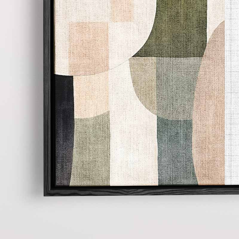 Harmonische Abstractie in Aardetinten – staand kunstwerk voor modern interieur
